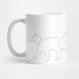 One line cat - 2 Mug